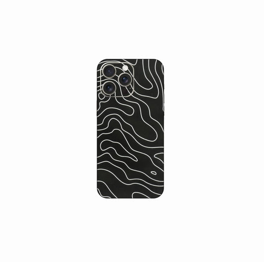 Black Topography Phone Skin – Premium Minimal Topographic Skin CLADURE Phone Skin