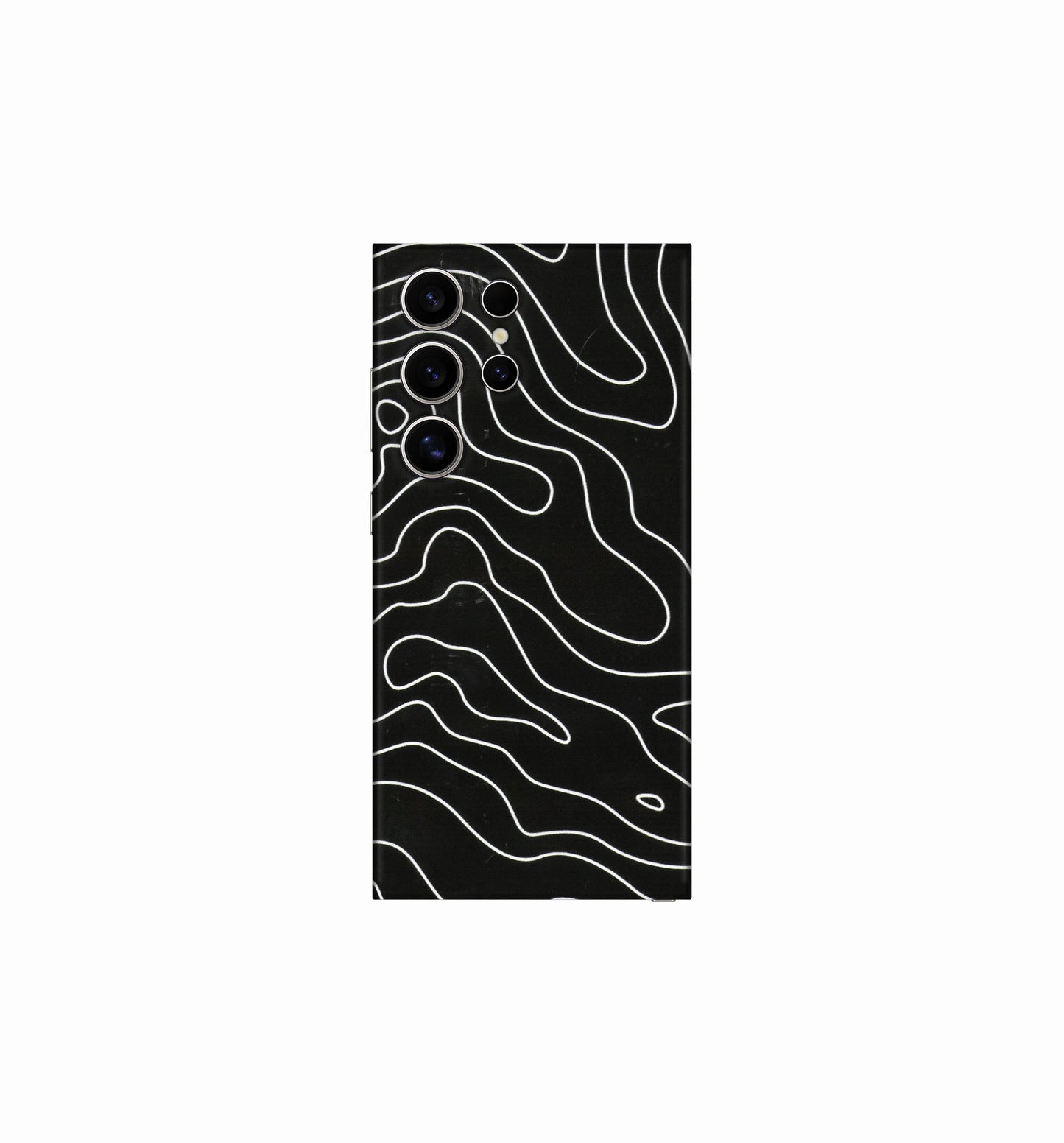 Black Topography Phone Skin – Premium Minimal Topographic Skin CLADURE Phone Skin