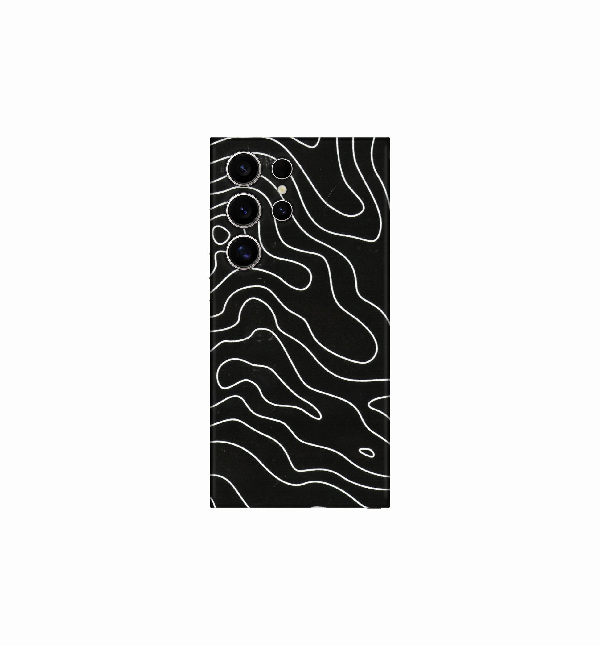 Black Topography Phone Skin – Premium Minimal Topographic Skin CLADURE Phone Skin