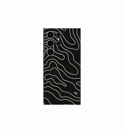 Black Topography Phone Skin – Premium Minimal Topographic Skin CLADURE Phone Skin