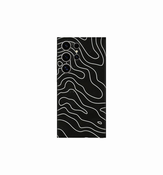 Black Topography Phone Skin – Premium Minimal Topographic Skin CLADURE Phone Skin