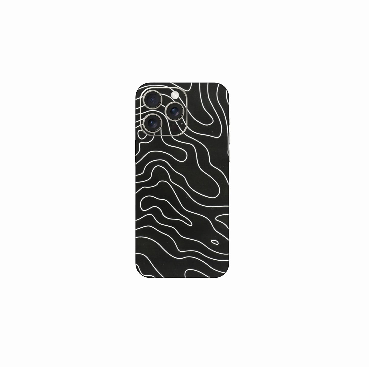 Black Topography Phone Skin – Premium Minimal Topographic Skin CLADURE Phone Skin
