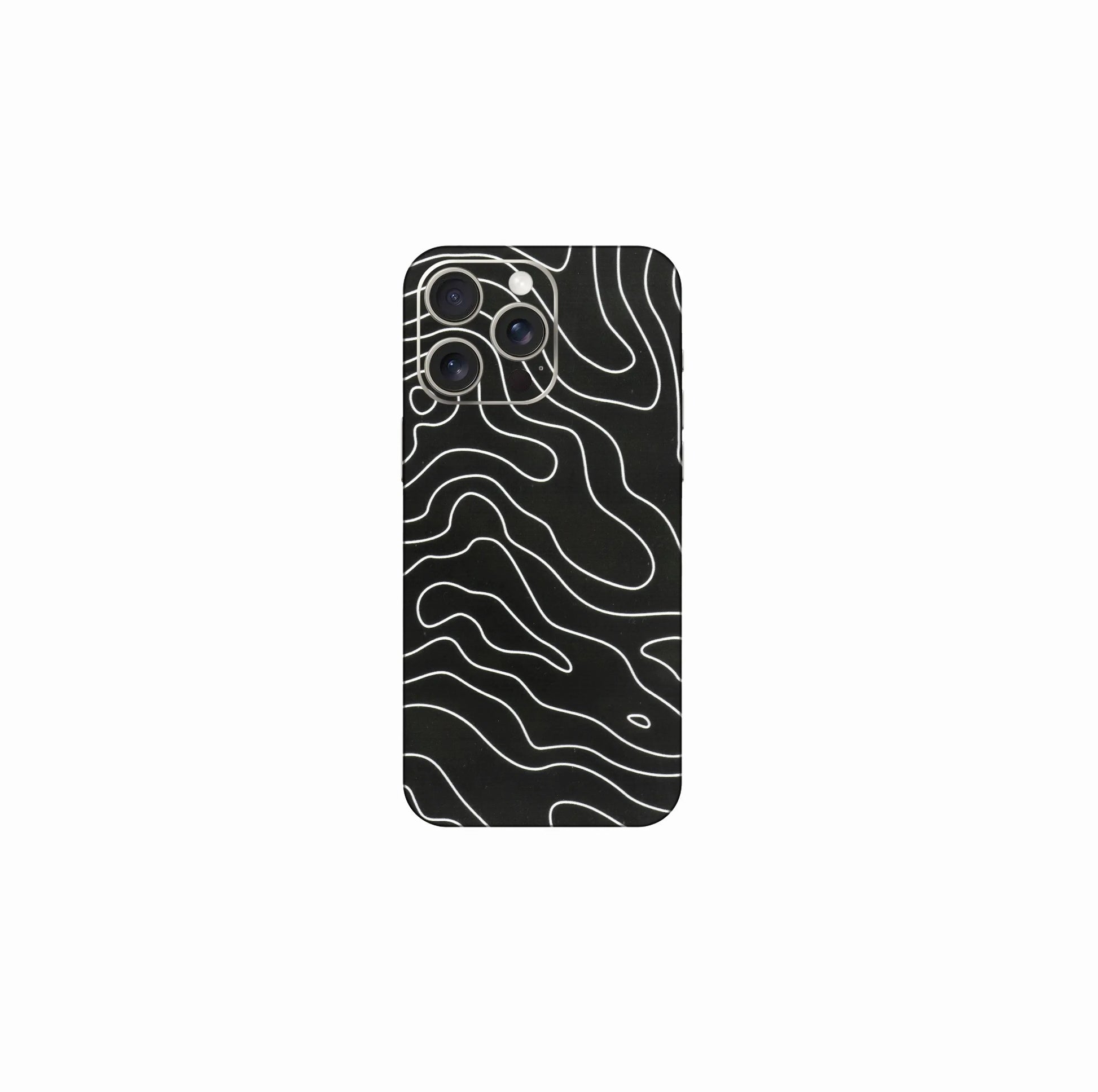 Black Topography Phone Skin – Premium Minimal Topographic Skin CLADURE Phone Skin
