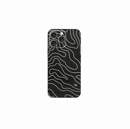 Black Topography Phone Skin – Premium Minimal Topographic Skin CLADURE Phone Skin
