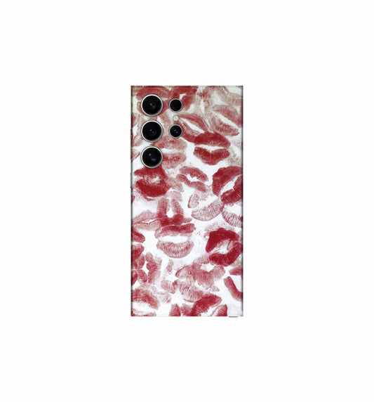 Crimson Kisses – Aesthetic Lip Print Phone Skin CLADURE Phone Skin
