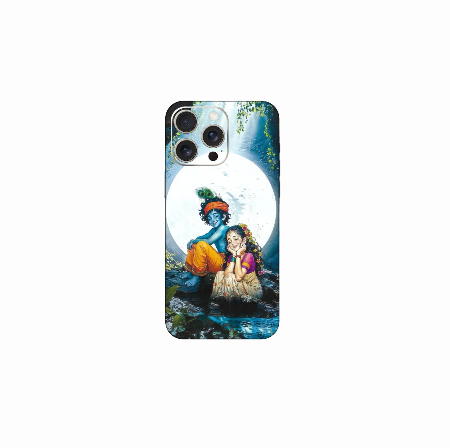 Radha Krishna Vrindavan Moonlight - Devotional Mobile Skin CLADURE Phone Skin