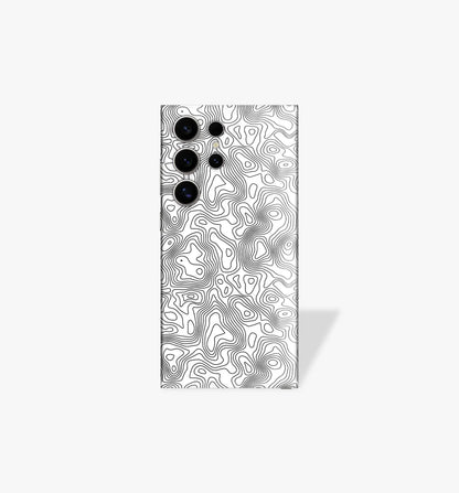 White Topography Iphone Phone Skin for Android