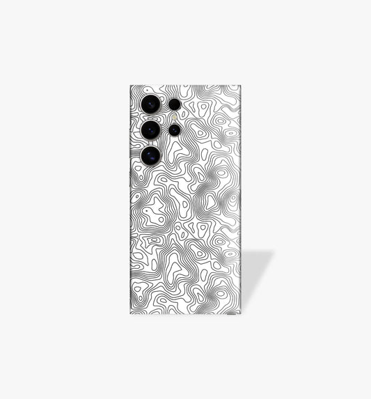 White Topography Iphone Phone Skin for Android