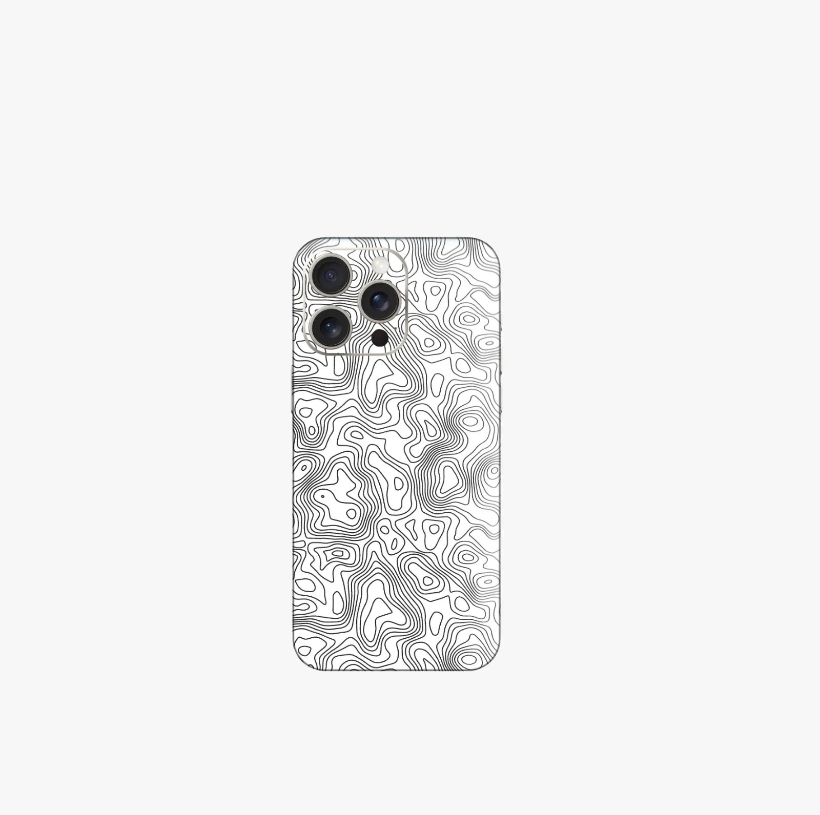 White Topography Iphone Phone Skin for Iphone