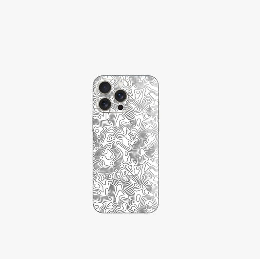 White Topography Iphone Phone Skin for Iphone